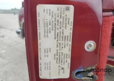 1GTEK14K2PZ543759